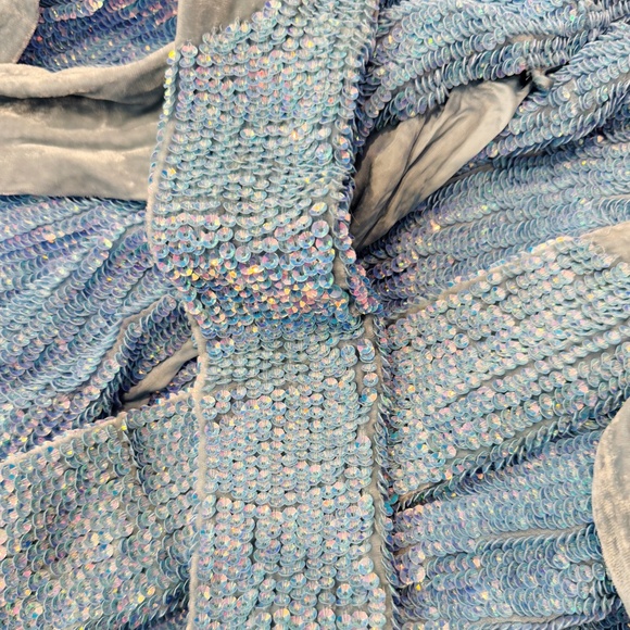 Retrofete Sky Blue Sequin Wrap Dress - Picture 9 of 9